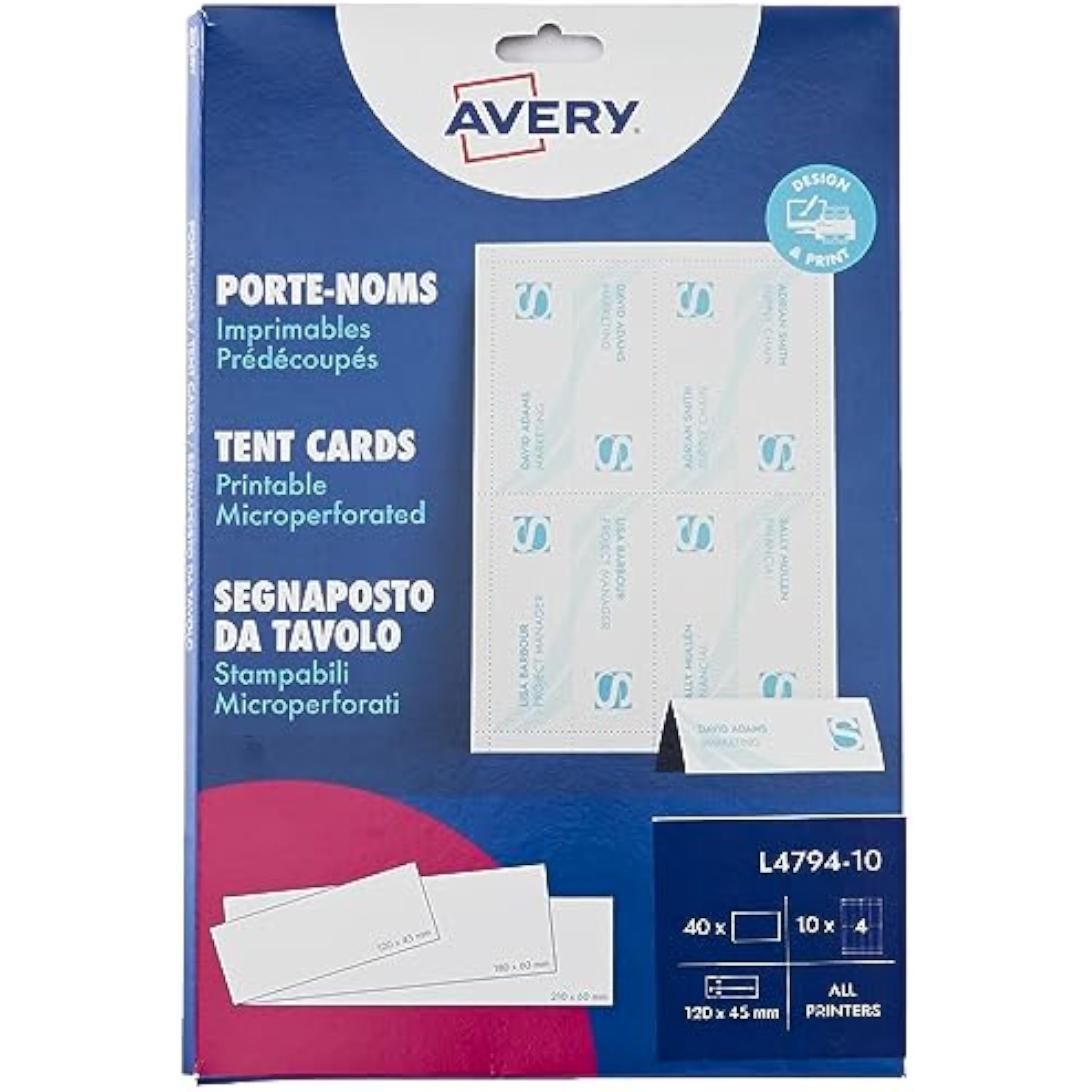 Avery UK Place Cards - White (Pack of 40)