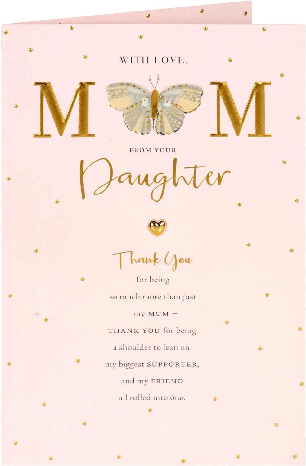 Mother's Day Card from Daughter With Envelope - Pink Design