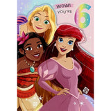 Disney Princess 6th Birthday Card