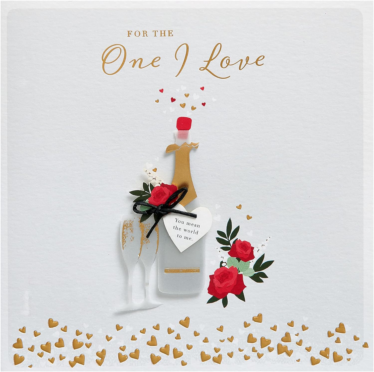 One I Love Valentines Day Card For Him/Her With Envelope - Modern Design